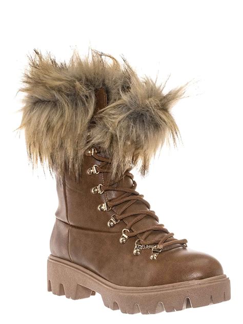 fake fur shoes|faux fur combat boots.